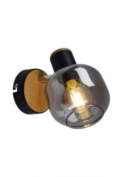 Brandneu 😀 Näve Leuchten Glas-Wandspot "FUMOSO" Schwarz 🥰