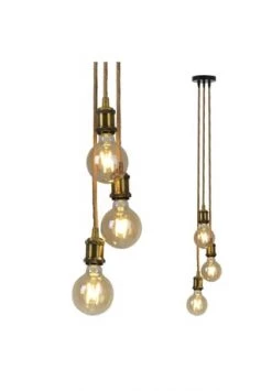 Rabatt ✨ Näve Leuchten 3er-Metallbaldachin Mit Hanfseil "Ontario" Alt-messing 💯 -technik Verkäufe unnamed file 1597