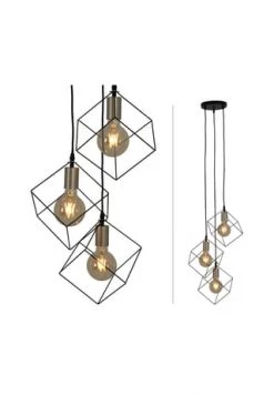 Auslauf 🌟 Näve Leuchten Pendelleuchte "Canto" 3flg. H: 146cm Schwarz 👍 -technik Verkäufe unnamed file 1624