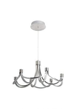 Billig 🔥 Näve Leuchten LED Pendelleuchte "Festos" D: 55cm Nickelmatt ✔️