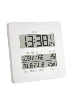Großhandel 🎁 TFA Funkuhr Mit Temperaturanzeige Weiß ❤️
