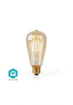 Rabatt 😉 Nedis - WLAN-Smart-LED-Filament-Lampe - E27 - ST64- 5W - 500 Lm - Einfach Einzurichten 👍